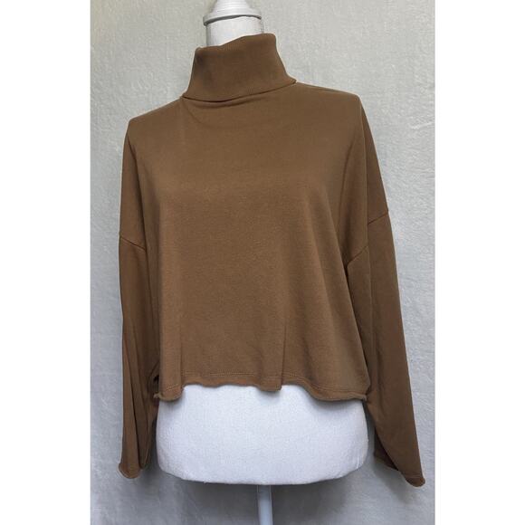American Eagle Cropped Turtleneck Lightweight Sweatshirt Women’s Size Small - Picture 1 of 12